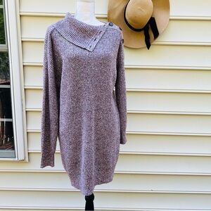 Michael Stars Purple Cowl Neck Dress with Cozy Fit